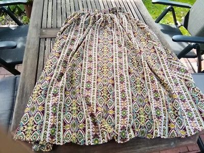 Shein duftiger ausgestellter Maxi Rock Maxirock grün braun gelb Ranken M 38/40 - Bild 1 von 4