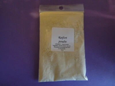 SAVEURS-55 RAIFORT POUDRE 25 g trés piquant pour mayonnaise et viande 1 à 2 cac/p