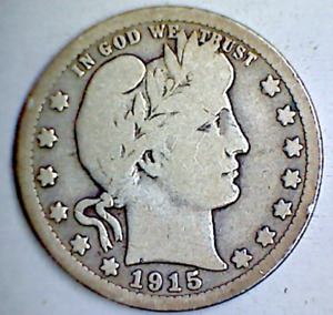 1915 S Barber or Liberty Seated Silver Quarter