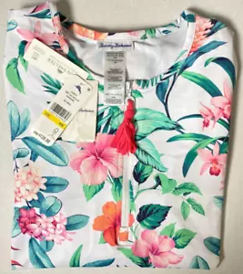 Tommy Bahama L/S Swim Rash Guard Tropical Zipper Nappa M Nuovo con etichette vedi nota - Foto 1 di 16