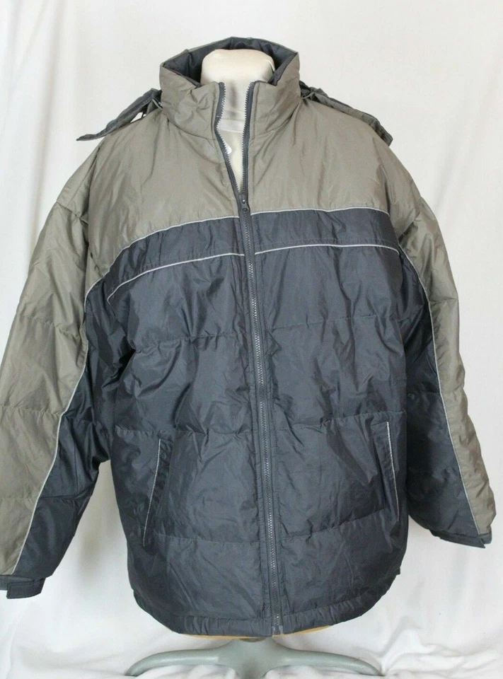 Men's Advance Sport Parka Coat Down Fill Removable Hood Black Beige Size XXXL