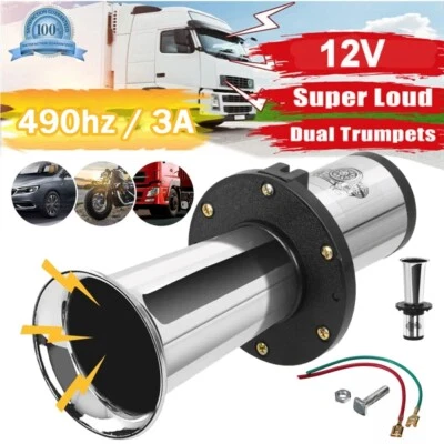 Oldtimer Horn verchromt 12 V Hupe Waltons Fanfare Retro Hupe Sirene Signalhorn - Bild 1 von 4