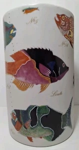 Tozai Home handbemalte Fischvase 8,75" x 5,75" Fabienne Jouvin Paris 2008 - Bild 1 von 9