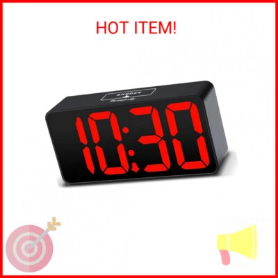 Reloj despertador digital compacto DreamSky con puerto USB para carga, 0-100% brillante Foto 1 de 2
