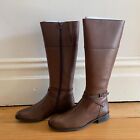 Chestnut Brown Knee High Leather Boots - Jane Debster - Women’s Size 8