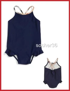 TRAJE DE BAÑO BURBERRY INFANTIL LUNDY DE UNA PIEZA AZUL MARINO 6 o 12 MESES o 2 AÑOS NUEVO CON ETIQUETAS $95 - Imagen 1 de 3