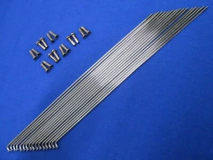 260mm Long 16 Silver Steel Spokes 12g (2.55mm) with Silver brass nipples StaTru - Picture 1 of 7