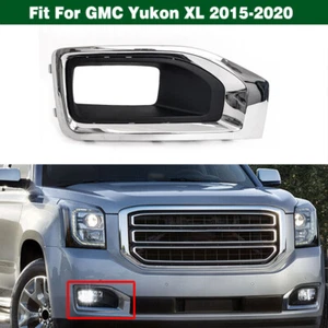 Right Front Bumper Fog Light Cover Frame Chrome Trim For GMC Yukon XL 2015-2020 - Picture 1 of 10