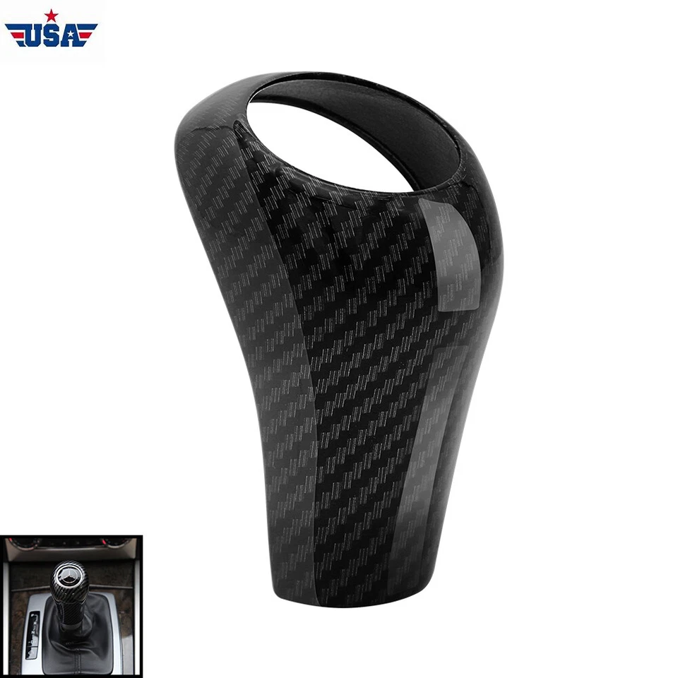 For Mercedes-Benz W204 W212 C E A G GLS Class Carbon Fiber Gear Shift Knob Cover Foto 1 de 4