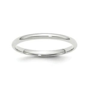 10k White Gold Unisex Lightweight 2mm Comfort Fit Wedding Band Sizes 4 to 14 - Picture 1 of 24