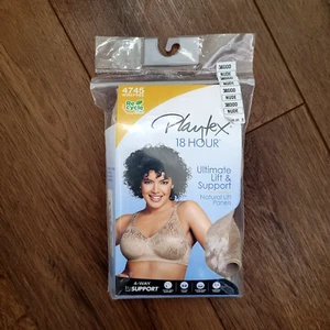 New SIZE 38DDD Playtex 18 Hour Ultimate Lift & Support NUDE Wirefree Bra 4745 - Picture 1 of 11