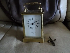Vintage WOODFORD Eight Day Brass Wind Up Carriage Clock GWO & Good Condition - Picture 1 of 8