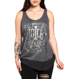 AFFLICTION Women's T-Shirt TANK ROCK Black Biker - Picture 1 of 9