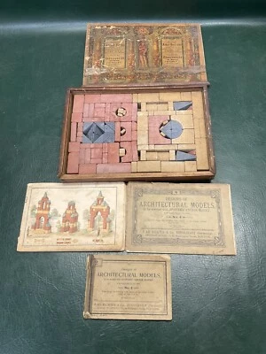 Antique 1900s Richter Architectural Stone Anchor Building Blocks Bricks w/ Paper - Image 1 of 4