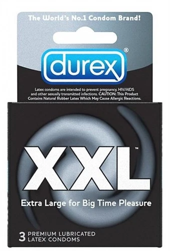 Durex XXL Lubricated Condoms 3pk Magnum Size Larger Penis Men W/ Comfortable Fit