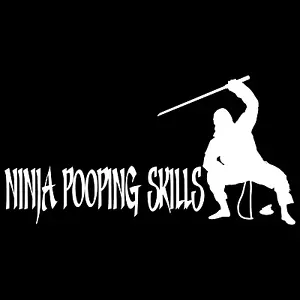 Calcomanía de vinilo Ninja Pooping Skills divertida ventana de coche camión ventana computadora portátil. - Imagen 1 de 1