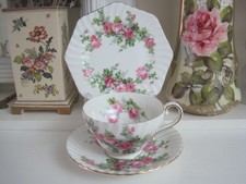 GORGEOUS VINTAGE STANLEY PINK ROSES FINE BONE CHINA TRIO