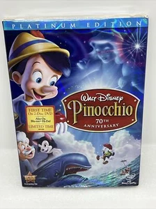 Pinocchio Disney DVD 2009, 2-Disc Set, 70th Anniversary Edition W/Slipcover NEW - Picture 1 of 5