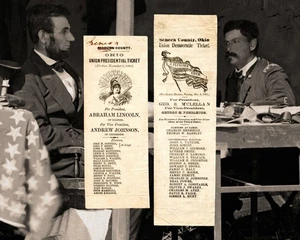 Abraham Lincoln & McClellan Ohio Soldaten Stimmzettel für 1864 Pres. Wahlkarte - Bild 1 von 4