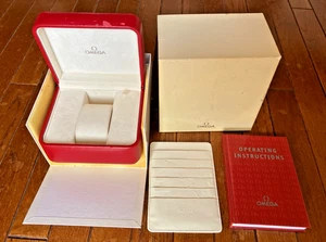 Auténtica caja de reloj vacía OMEGA Seamaster con manual y accesorios #V69 - Imagen 1 de 10