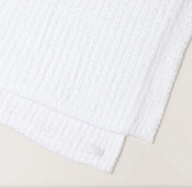 Manta de cama acanalada Barefoot Dreams CozyChic® blanca king (106" x 92") Foto 1 de 1