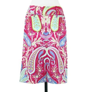 DOLCE & GABBANA Skirt Pink Size: 40 (L) Paisley Pattern Cotton Midi Used BEEG-0 - Picture 1 of 7