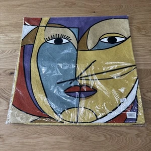 Picasso Kissenbezug Strick mit Wildlederrücken gekauft in Griechenland 17 x 17 Zoll Neu - Bild 1 von 6