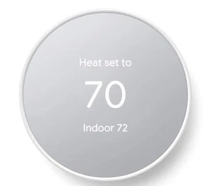 Google Nest Thermostat - Smart Programmable Wi-Fi Thermostat - Snow - Picture 1 of 8