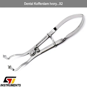 "2x Alicates de presa de maleta Marfil Abrazaderas Tecnología dental Rubber Dental Dam Pinzas CE" - Imagen 1 de 2
