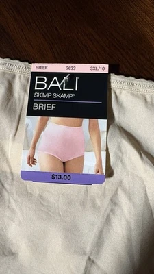 6 NEW Nude BALI  Skimp SKAMP BRIEF panty Size 10  3XL lingerie Panties, NWT - Image 1 of 4