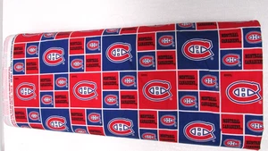 Montreal Canadiens 100% COTTON Fabric-NHL Geometric Fabric Yards Team Shop 15yd - Picture 1 of 3