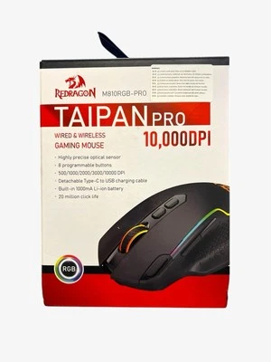 Redragon Taipan Pro M810 Wireless Gaming Mouse 10000 DPI Wired Red - Image 1 of 4