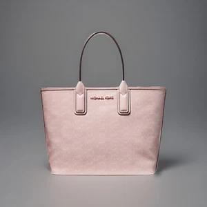 Michael Kors Jodie Small Logo Jacquard Powder Blush Signature Tote Bag - Picture 1 of 3