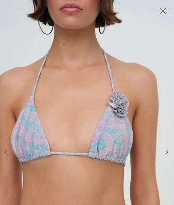 Top de Bikini For Love & Lemons Collina Triángulo Metálico Floral Rosa Talla L Nuevo con Etiquetas Foto 1 de 4