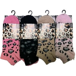 Ladies Leopard Print Trainer Ankle Low Cut Socks Shoe Liners UK 4‑7 & 3/6 Packs - Picture 1 of 2