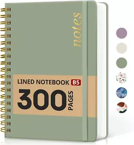 Lined Spiral Notebook Journal for Work, 300 Pages Thick B5 (7.1"X10") College Ru - Picture 1 of 12