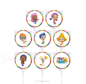 24 Nick Jr Bubble Guppies 1.67" Sticker Labels for Bag Party Favor Birthday - Picture 1 of 1