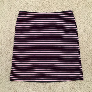 Talbots Skirt Womens Size 12 Black Pink Striped A-Line Unlined - Picture 1 of 7