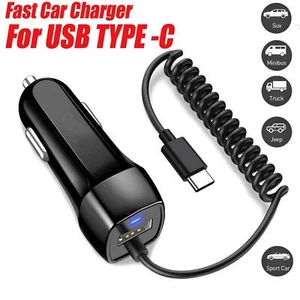 Auto Ladekabel Schnell Ladegerät USB-C Daten Kabel Type-C for Samsung Galaxy - Picture 1 of 5