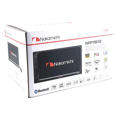 NAKAMICHI NAM1612 Double DIN 7" Touchscreen Media Radio/USB/Bluetooth Car Stereo - Image 1 of 4