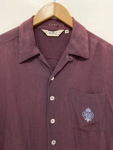 CAMISA DE TRABAJO DE COLECCIÓN AÑOS 60 DA VINCI CALIFORNIA PÚRPURA BRILLO RAYÓN BRILLANTE M L RARA - Imagen 1 de 16