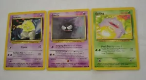 1999 POKEMON DROWZEE 49/102 , GASTLY 50/102 & KOFFING 51/102 - Picture 1 of 2