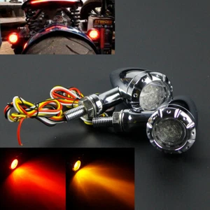 Rear Bullet Turn Signal Light LED Brake Lamp For Harley Chopper Cruiser 10mm 12V - Picture 1 of 9