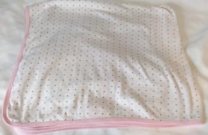Manta de recepción Carters bebé niña envoltura rosa gris lunares guardería algodón - Imagen 1 de 4