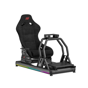 RS e-Sports Racing Simulator Cockpit Aluminium Frame With Seat and LED Lights - Picture 1 of 7