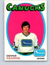 VINTAGE HOCKEY CARD OPC 1971-72 VANCOUVER CANUCKS  DENNIS KEARNS NO13