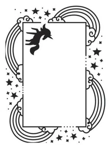 UNICORN and RAINBOW Frame 4.25 x 5.75 Darice Embossing Folder Border 30041281 - Picture 1 of 1
