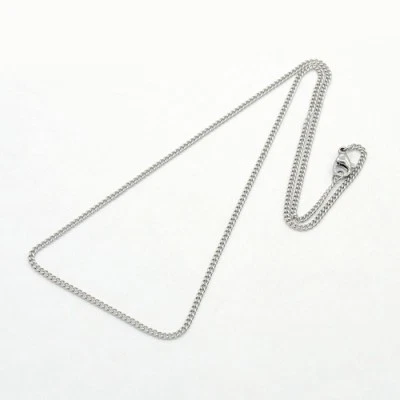COLLIER CHAINE gourmette ARGENTE 60cm ACIER INOXYDABLE HYPOALLERGENIQUE 3x2mm