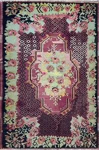 Antiguo Kilim de Besarabia, 5' x 7', c-1900 #15810 - Imagen 1 de 11
