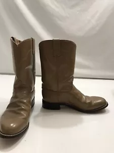 TONY LAMA MEN'S SIZE 7 E TAN LEATHER ROPER BOOTS - Picture 1 of 21